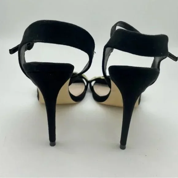 SOLD Zara Black Gold New High Heeled with Chain Sandals,  Sz 8/39 - Picture 5 of 11